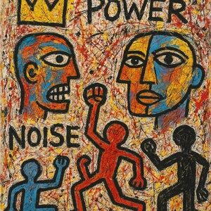 Abstract Expressionist Art Print with Vibrant Colors